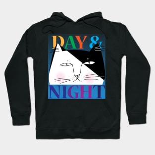 Day & Night tuxedo cat Hoodie